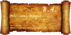 Ménesi Adony névjegykártya